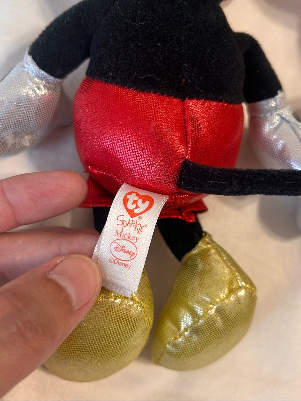 TY Beanie Baby Collection 8" Disney Sparkle Minnie Mouse And Mickey Mouse 2015 - Picture 5 of 11